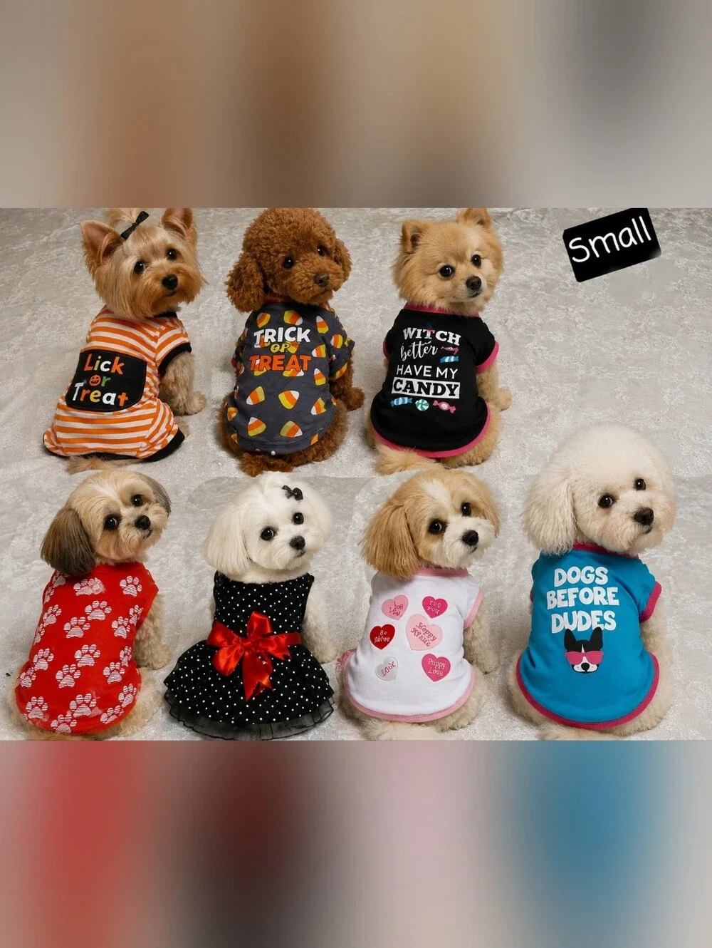 Size Small lot of 7 Dog Onesie Dress shirts Gently Worn